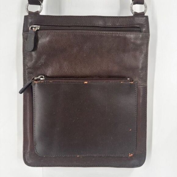 Vintage 90s Wilsons Leather Crossbody Bag Brown - Picture 2 of 15